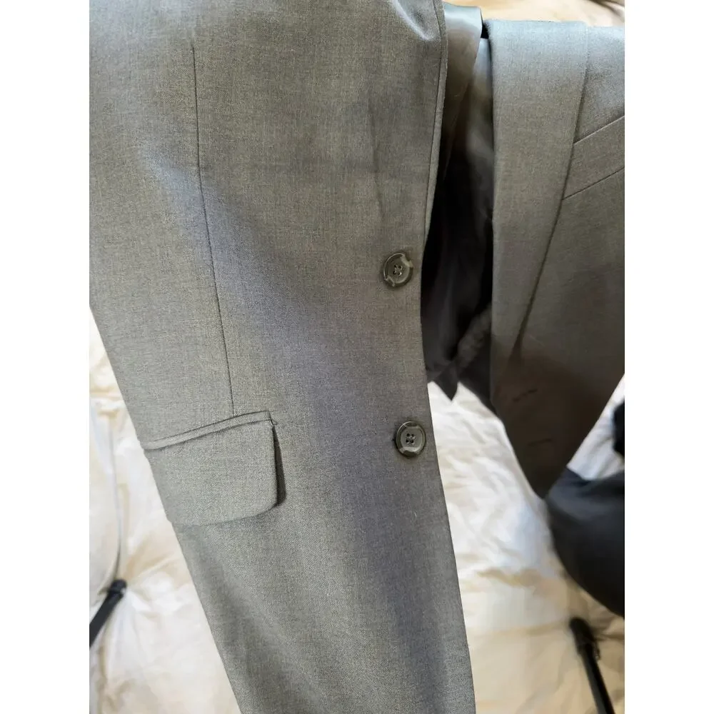 KENNETH COLE Reaction Men's Grey Polyester Rayon Full Suit‎